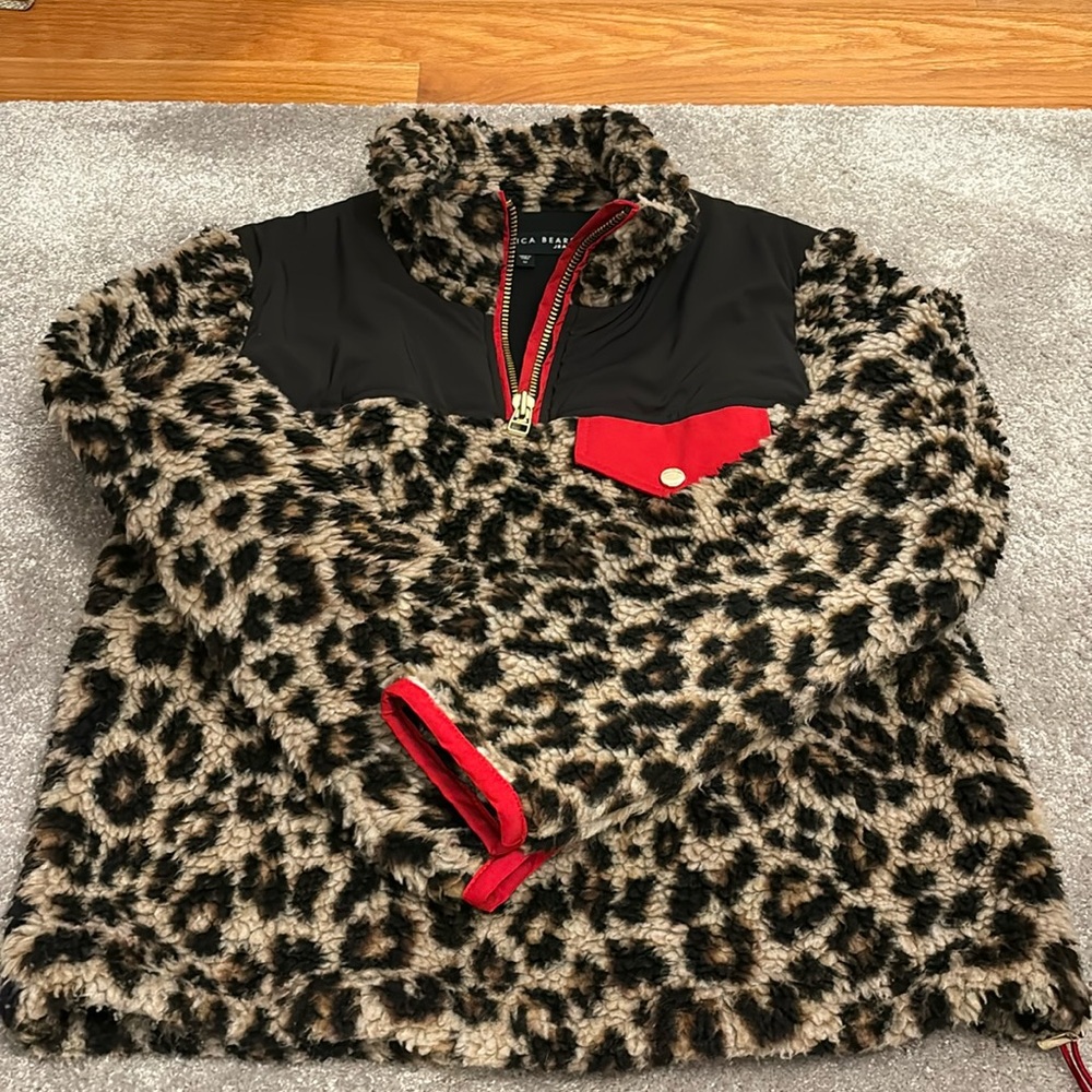 Veronica beard leopard print fleece